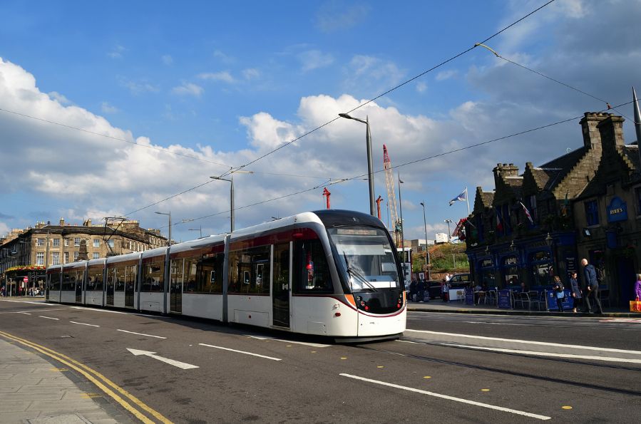 A tram in Edinburgh